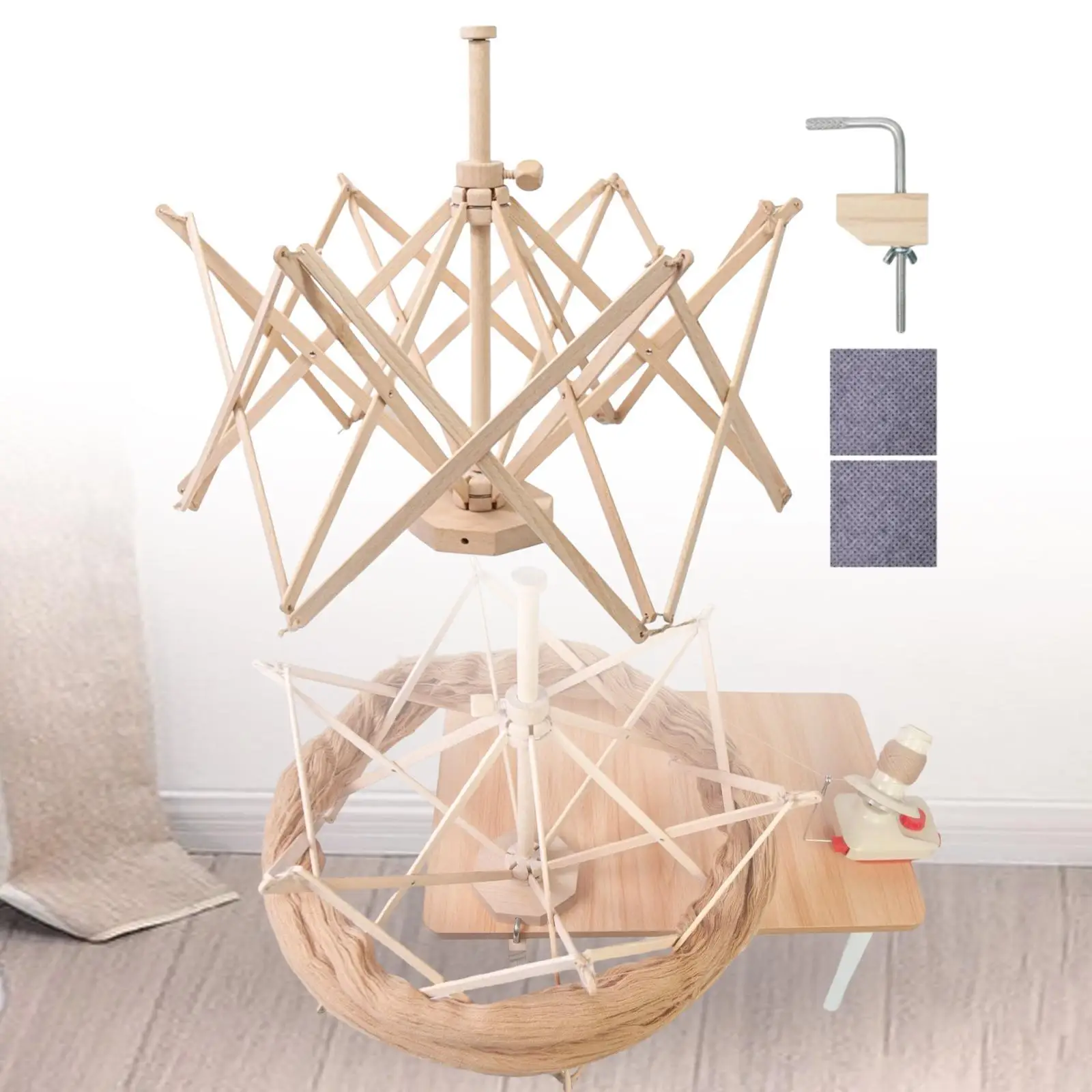 

Wooden Yarn Swift Sturdy Skein Winder Lightweight Crocheting Knitting Yarn Holder for Winding for Knitting Lovers Crocheters