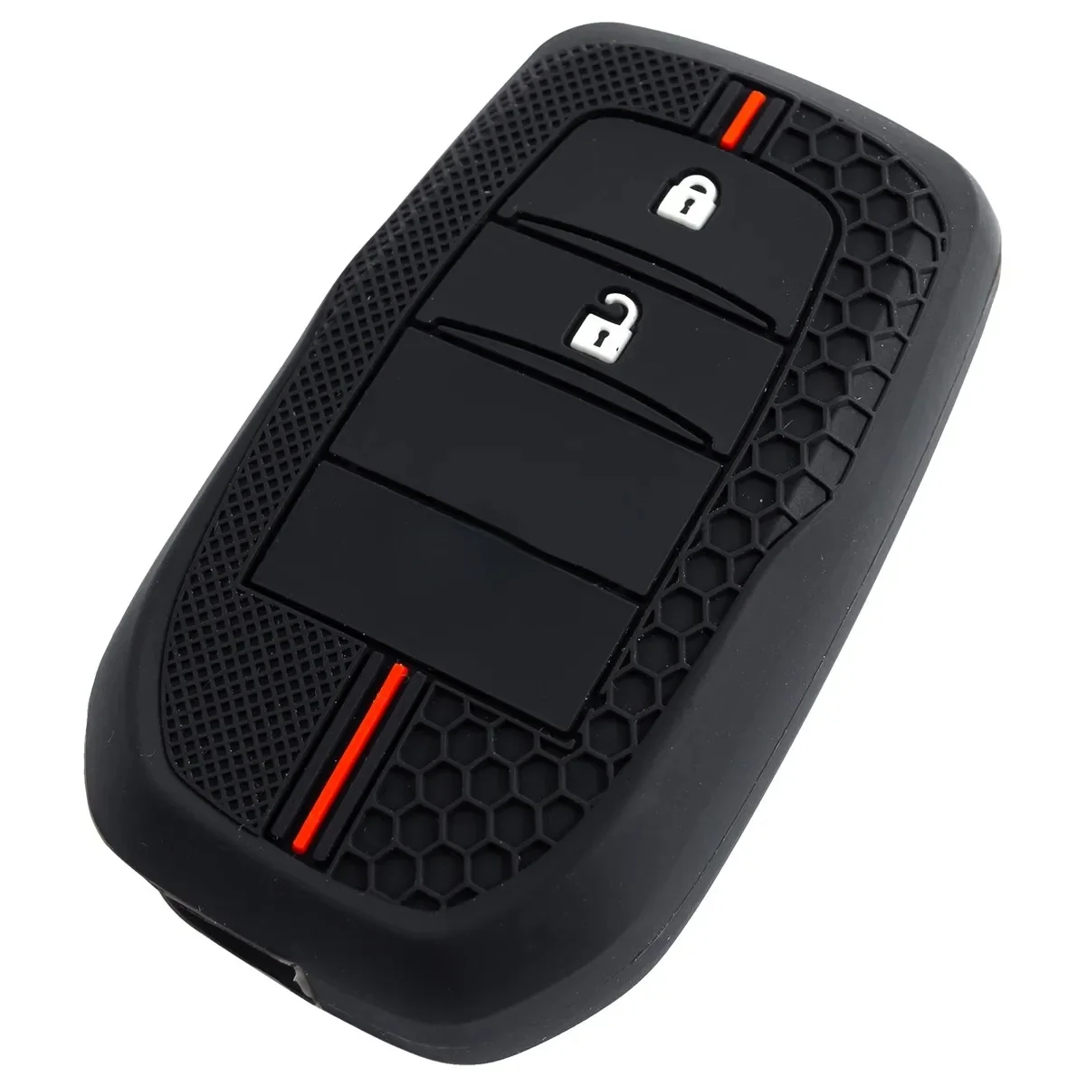 2B Silicone Car Key Case Cover Chain For Toyota Corolla Hatchback Cross Yaris Cross Prius Hilux Land Cruiser LC200 LC250 LC300