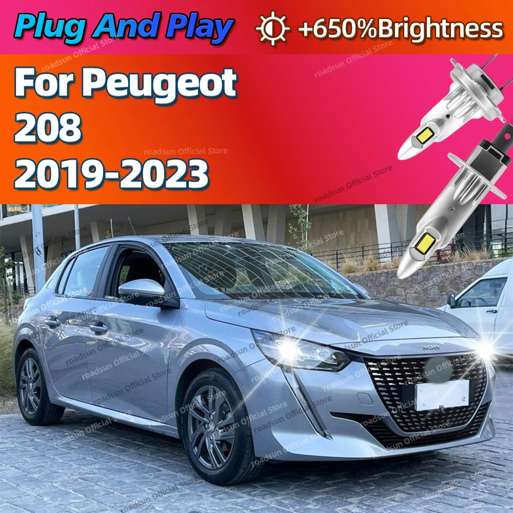 2/4Pcs LED Bulb High Power 180W Headlight CSP Chips 6000K Car Lamp Plug and Play For Peugeot 208 2019 2020 2021 2022 2023