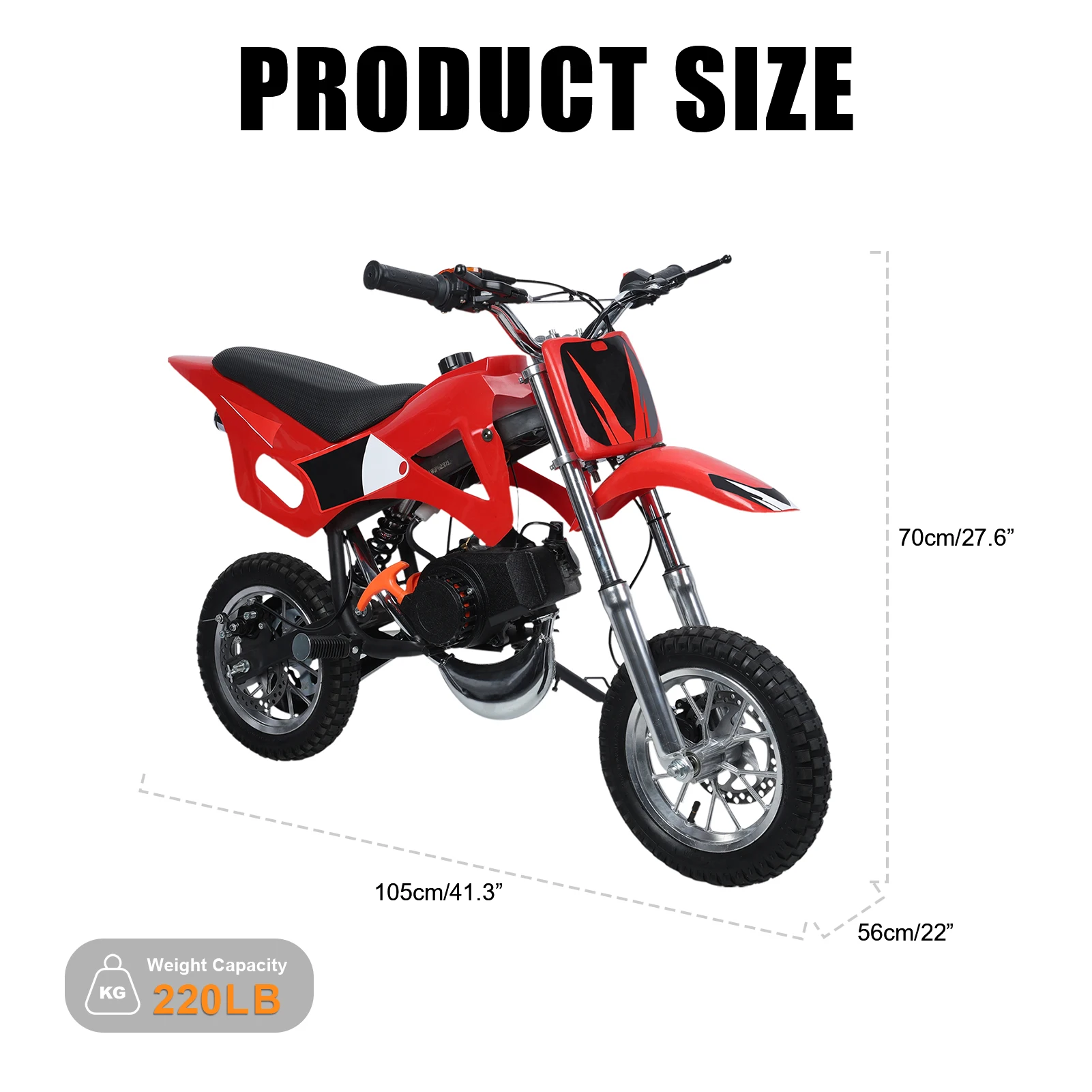 Vélo de saleté à gaz pour enfants, moto tout-terrain, mini motocross de plage, vélo de poche pour enfants, 49cc, 2 temps, D343