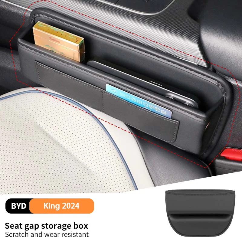 

For Byd King 2024 Car Gap Storage Box Leather Multifunctional Organizer Case Waterproof Wear-resistant Interior Accessories
