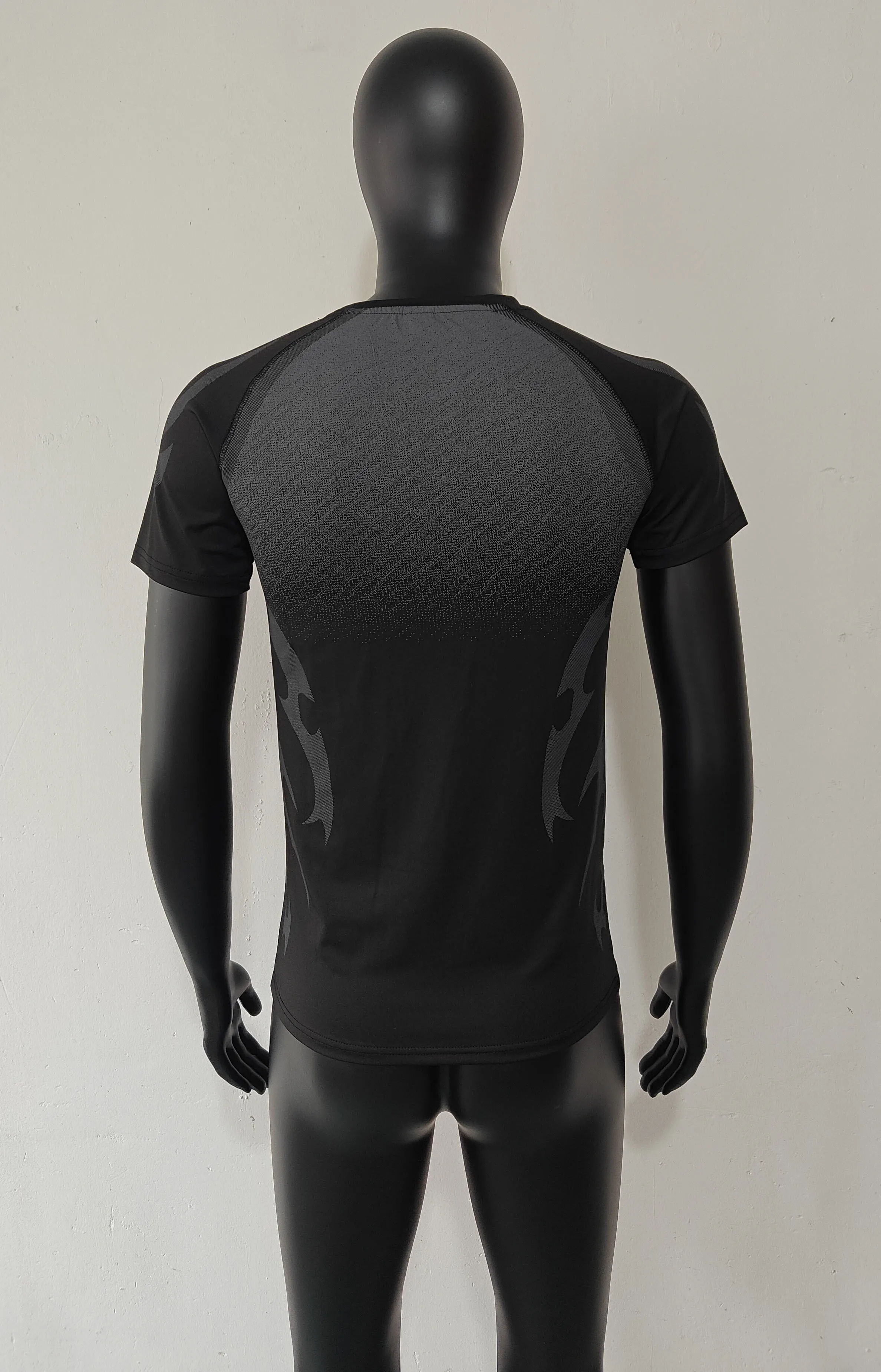 Herren Flammen-Farbverlauf Kompressions-Gym-T-Shirt Schnelltrocknend Atmungsaktiv Hochelastisch Slim Fit Athletisches Lauf- und Trainings-Sportshirt – Detail 30