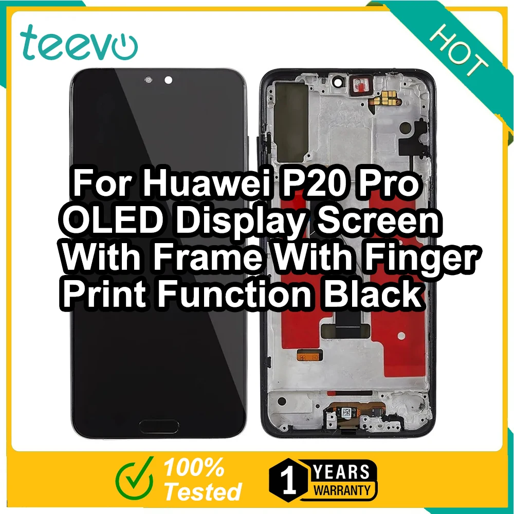 

Teevo LCD For Huawei P20 Pro OLED Screen Display & Touch Screen Digitizer With Frame With Finger Print Function Black