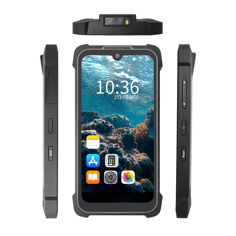 Android 11 PDA HandheldTerminal 6GB+128GB 2D Barcode Scanner 4G WiFi GPS NFC,Rugged PDA with Docking station