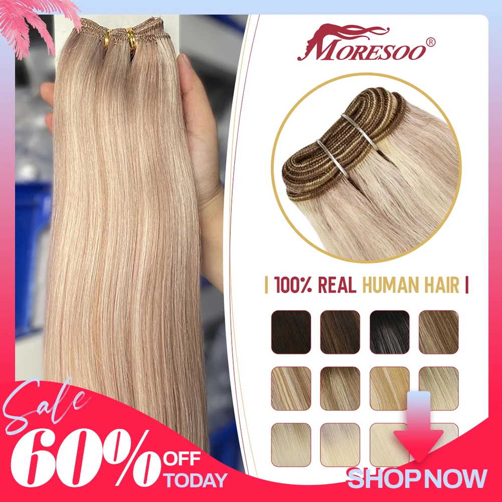 moresoo-sew-in-hair-extensions-weave-hair-human-bundles-machine-remy-hair-100-gram-double-weft-soft-straight-human-hair-weft