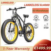 LANKELEISI Xc4000 Electric Bike 48V 1000W Motor 17.5Ah Battery 26*4.0 Fat Tire 50Km/h Max Speed 60km Max Range MTB Bike