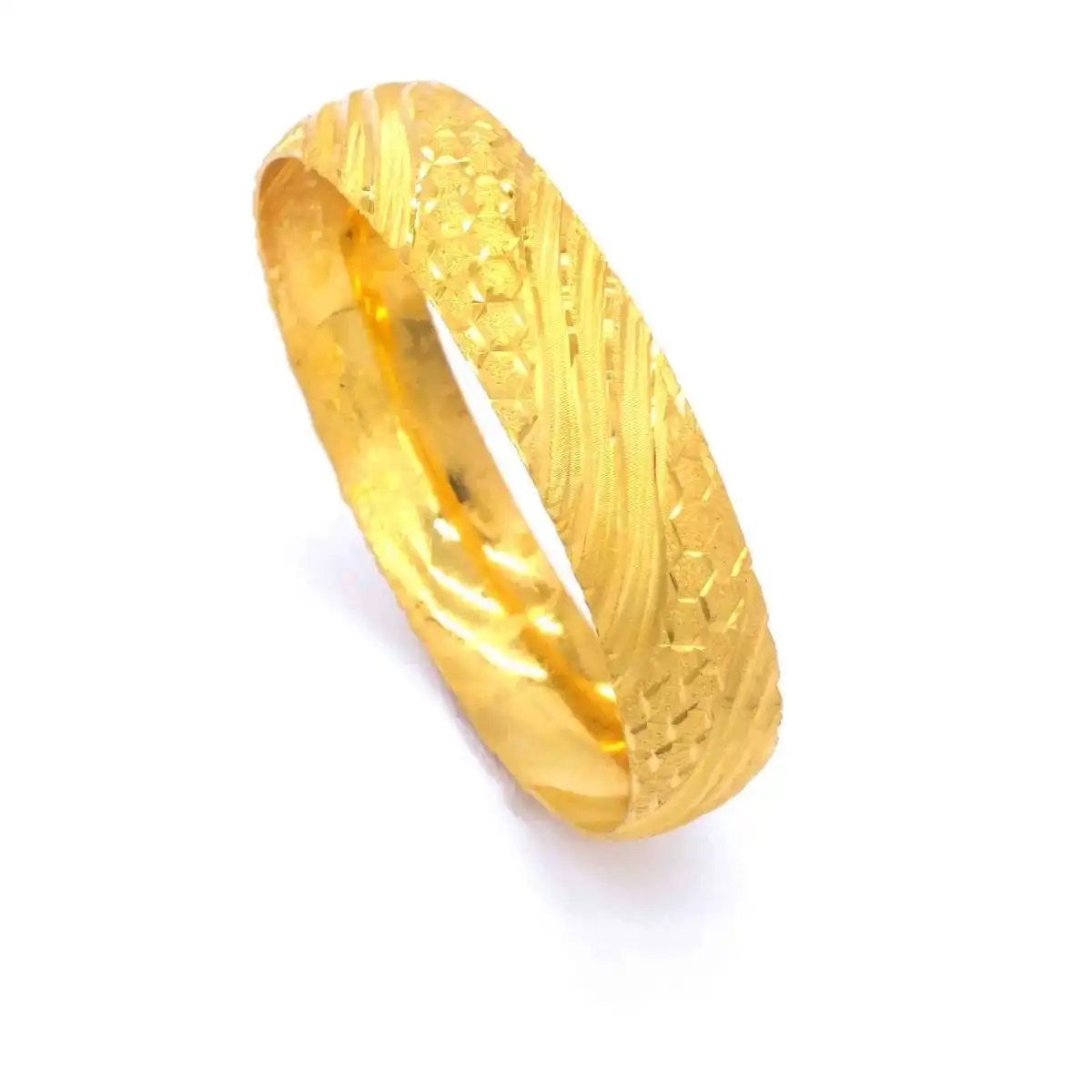 New Luxury 22 Carat 1.5 Cm Indian Model Gold Plated Bangle Bracelet Fashion Link Elegant Jewelry Ethiopian African Dubai Wedding