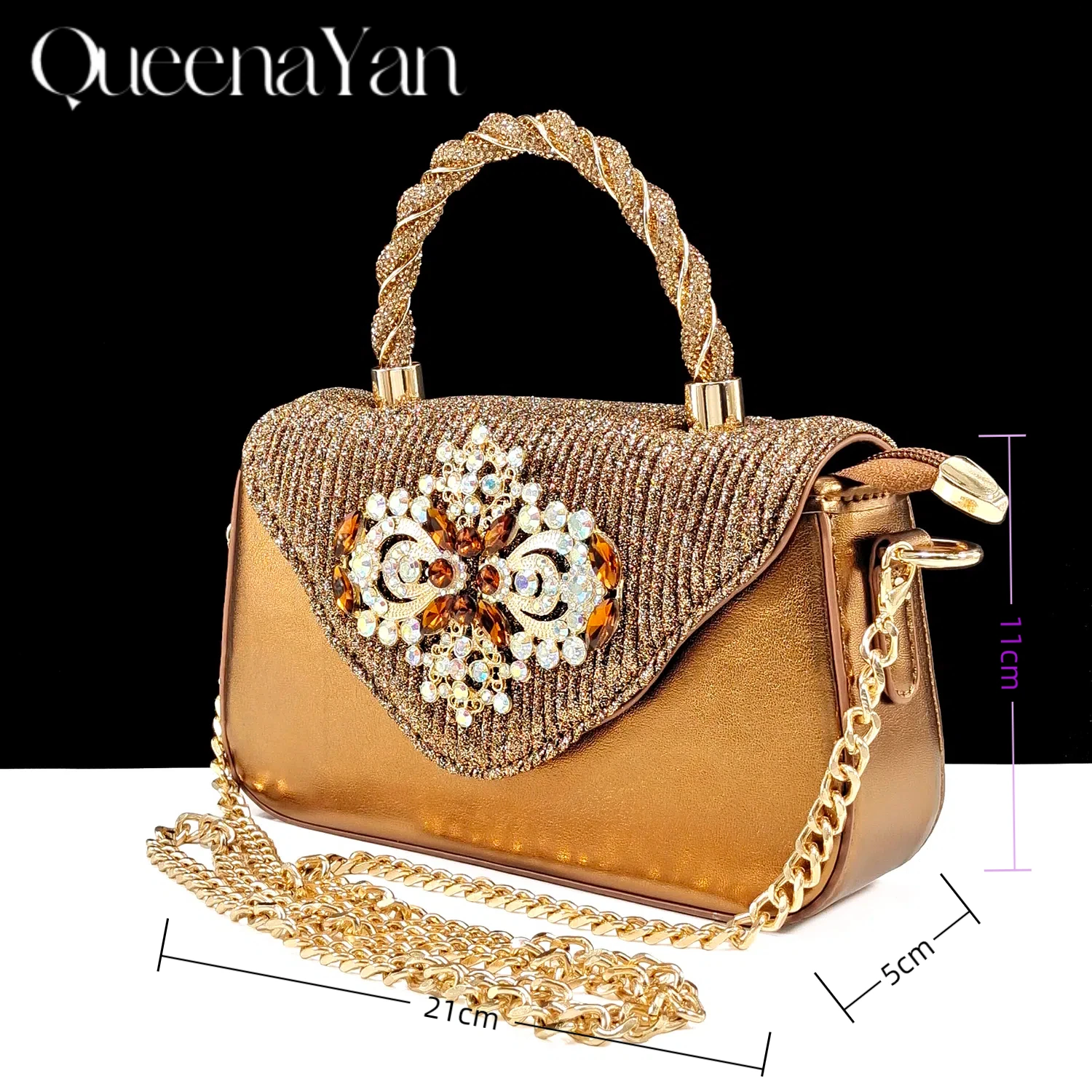 QUEENA YAN 2024 Glamorous Party Shoes & Bag Set: Elegant Heels with Matching Purse for Unforgettable Occasions