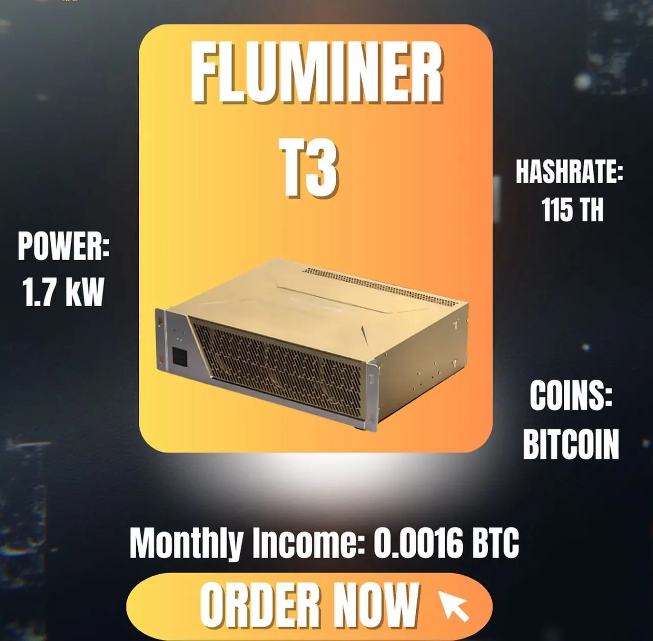 

ТОП-ПРЕДЛОЖЕНИЯ: КУПИТЕ 5, ПОЛУЧИТЕ 3 БЕСПЛАТНО. Майнер Fluminer T3 для биткойнов, 115Th/s, 1700W, высокопроизводительный майнер - Майнинг биткойнов