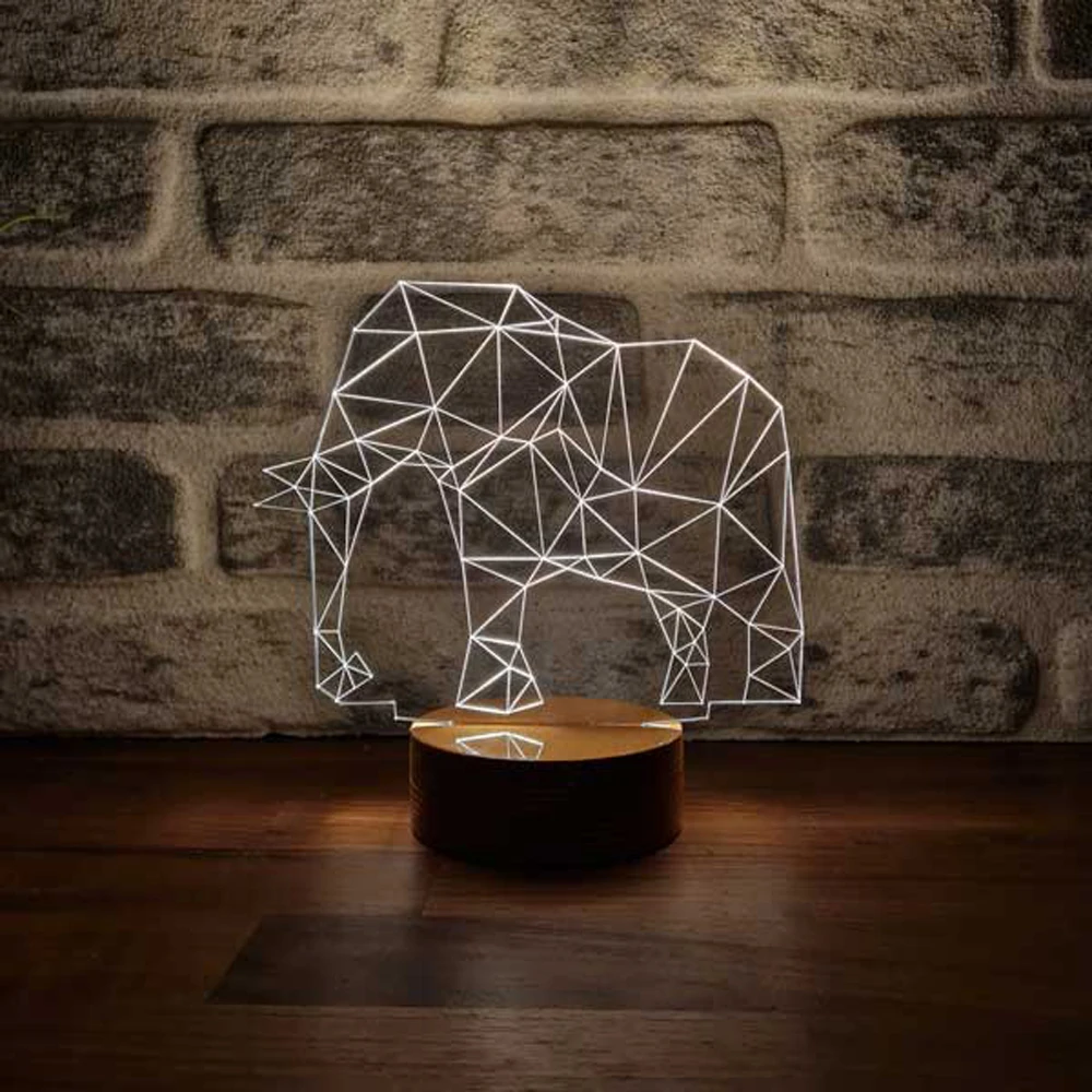 

Elephant Harmony LED Night Lamp - Personalized Photo Projection & RGB Base. Ideal Valentine's Day Gift!