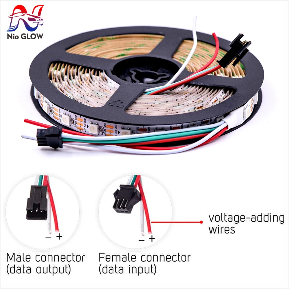 WS2812B WS2811 WS2815 WS2813 RGBIC LED قطاع أضواء 30/60/144 بكسل لكل متر أضواء ذكية قابلة للعنونة بشكل فردي DC5V/12V