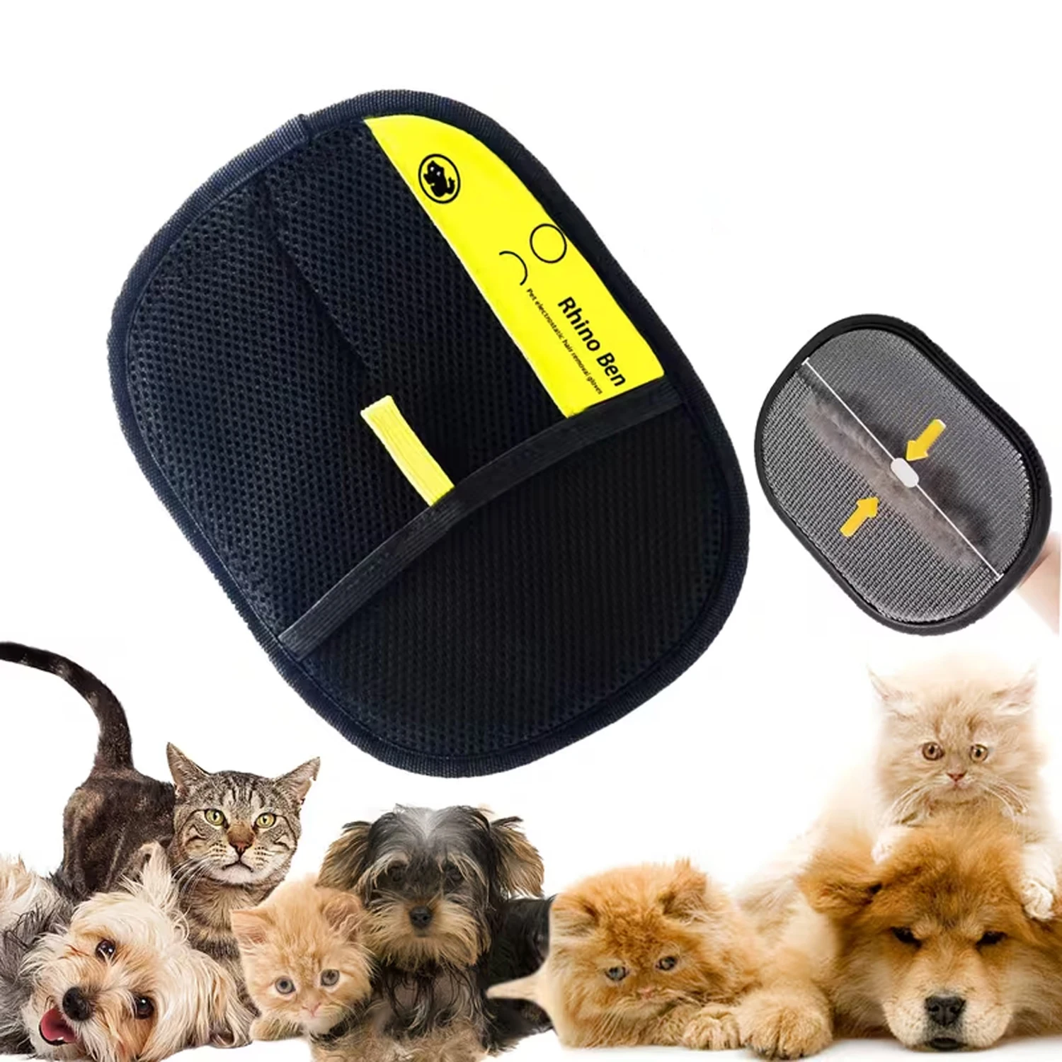 Guantes bidireccionales para eliminar el pelo de mascotas, reutilizables, con adsorción electrostática, eficaces para eliminar el pelo de perros y gatos de muebles, sofás y automóviles.