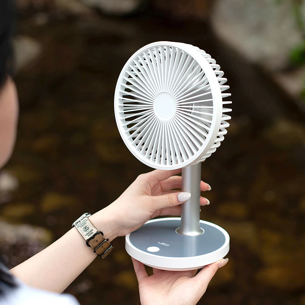 مروحة طاولة لاسلكية صغيرة ، ارتفاع قابل للتعديل ، مكتب صغير ، ضوضاء منخفضة ، مروحة تخييم #4