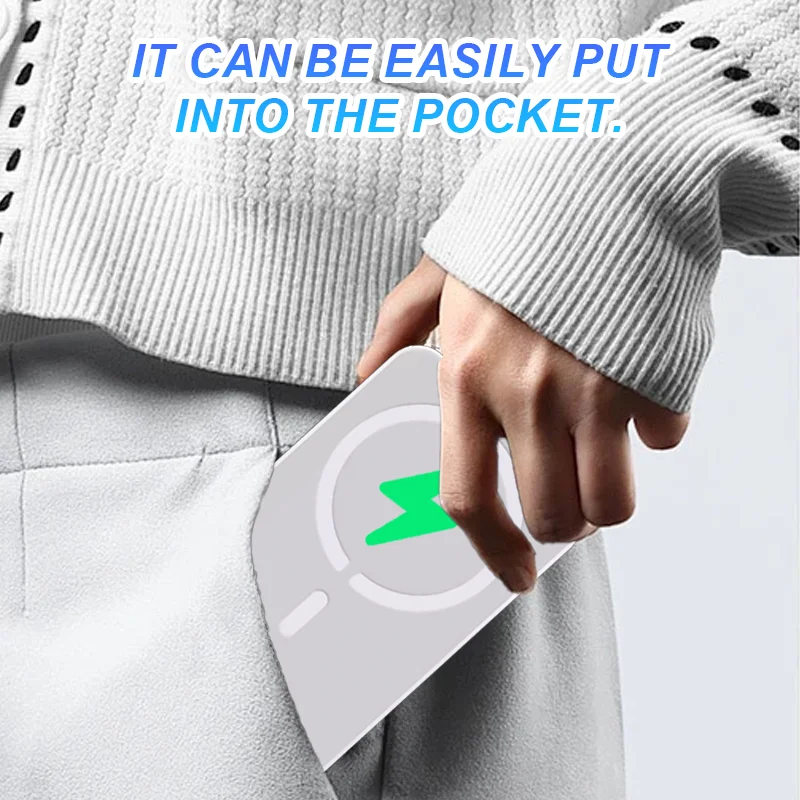 Juego de fuente de alimentación inalámbrica magnética para teléfono móvil, 5000 Mah, 5W, con soporte, pantalla Digital, juego de fuente de alimentación de 5000 Mah