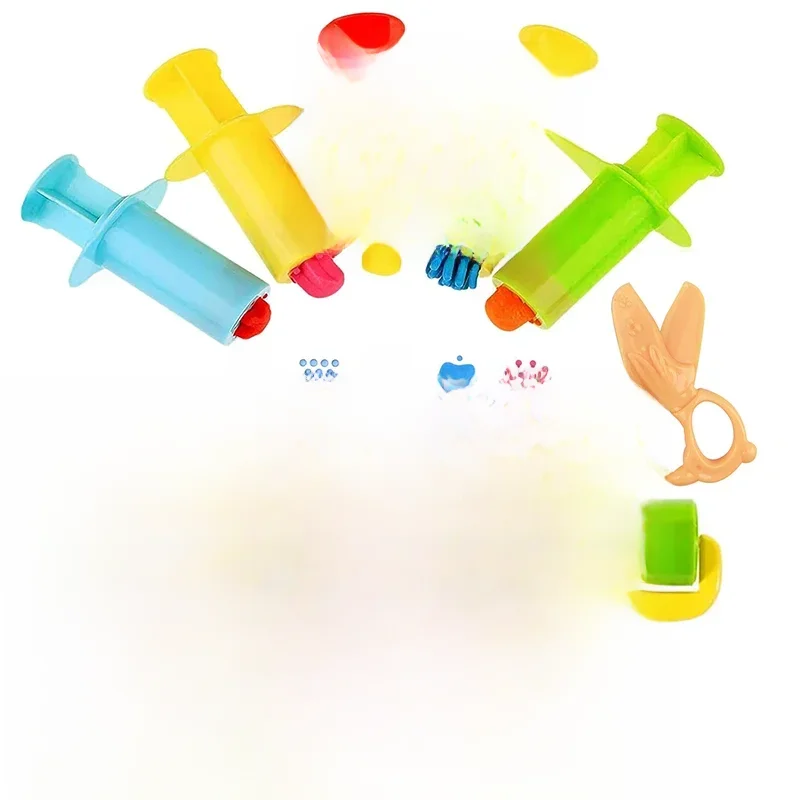 Kit d'outils de pâte de jeu amusant pour enfants, extrudeuses de pâte à modeler, ciseaux, rouleaux, coupe-pâte à modeler, accessoires en argile, jouet