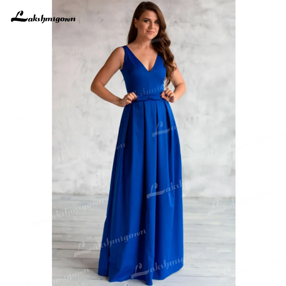 

Plus Size Classic Mother Of The Bride Dress Elegant A Line Evening Dress Prom gown with pleats V-neck femme robe de soiree