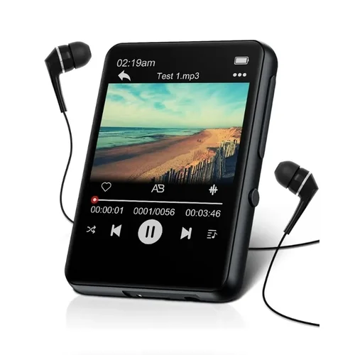 Reproductor Mp3 con pantalla táctil de 2,4 pulgadas, 32GB, BT 5,0, altavoz HD incorporado, radio FM y grabación de voz