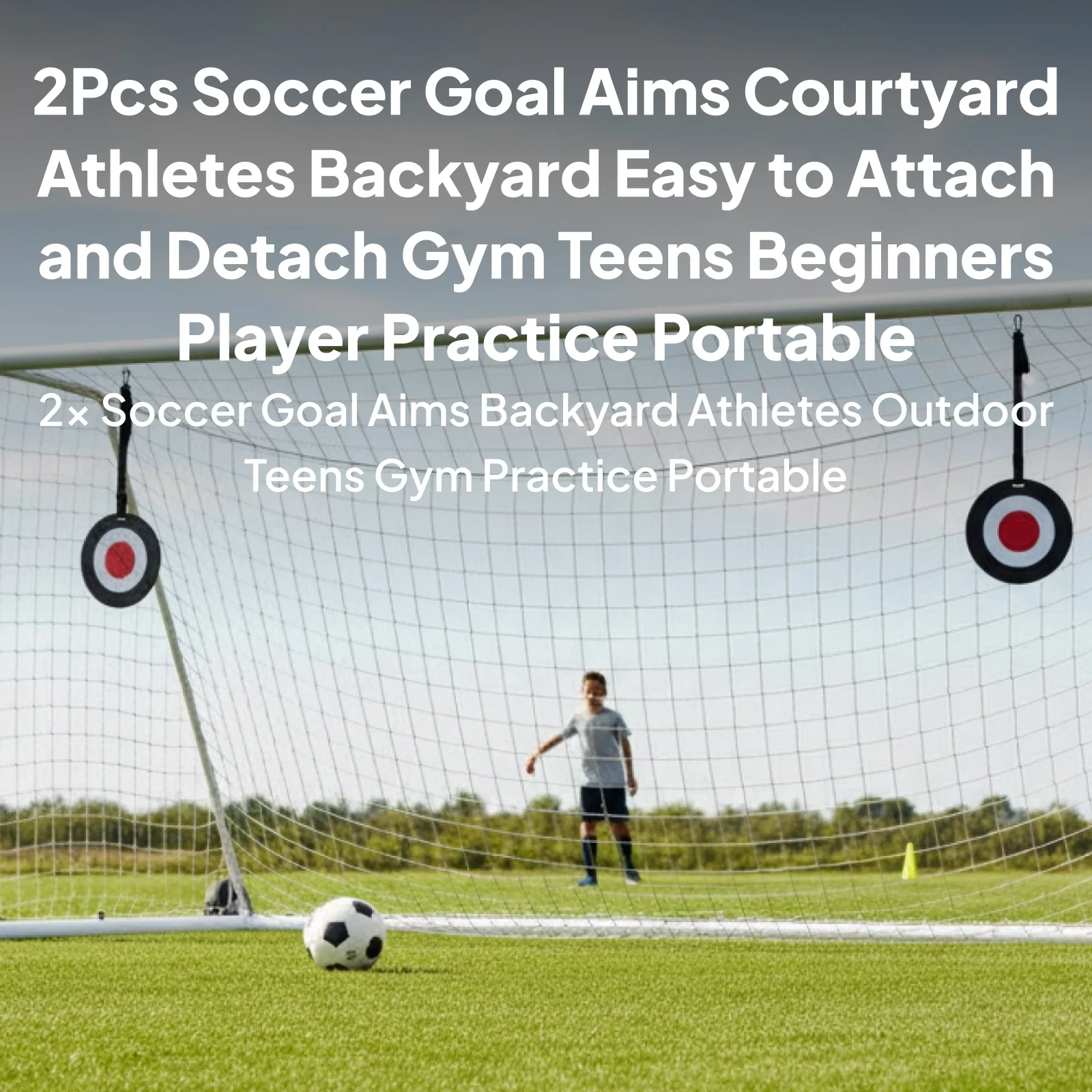 

2Pcs Soccer Goal Aims Courtyard Athletes Backyard Easy to Attach and Detach Gym Teens Beginners Player Practice Portable