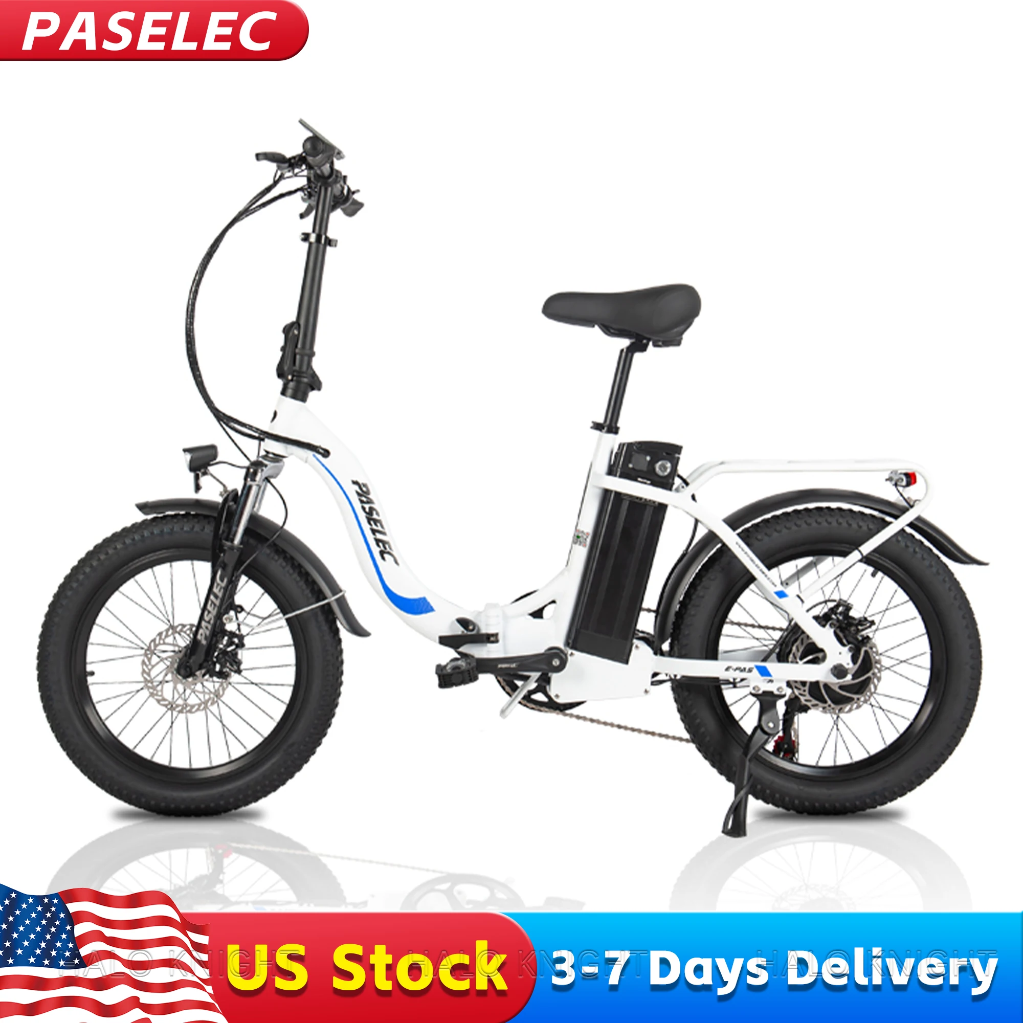 

PASELEC PX3 Folding Electric Bicycle 1000W 48V 16Ah Removable Battery Electric Bikes for Adult 20 Inch Fat Tire Foldable E Bike
