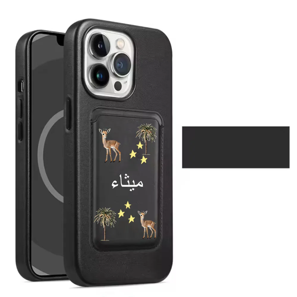 

Plams Camels Name Magsafe Case Cardholder For Iphone 14 12 13 15 Pro Max 14 16 Plus Luxury Leather PU Magnetic Covers