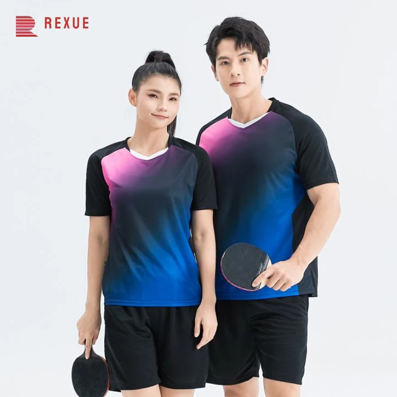 2024 verão novas roupas de tênis de mesa casal badminton camiseta pickleball competição treinamento uniforme suor-absorvente topos