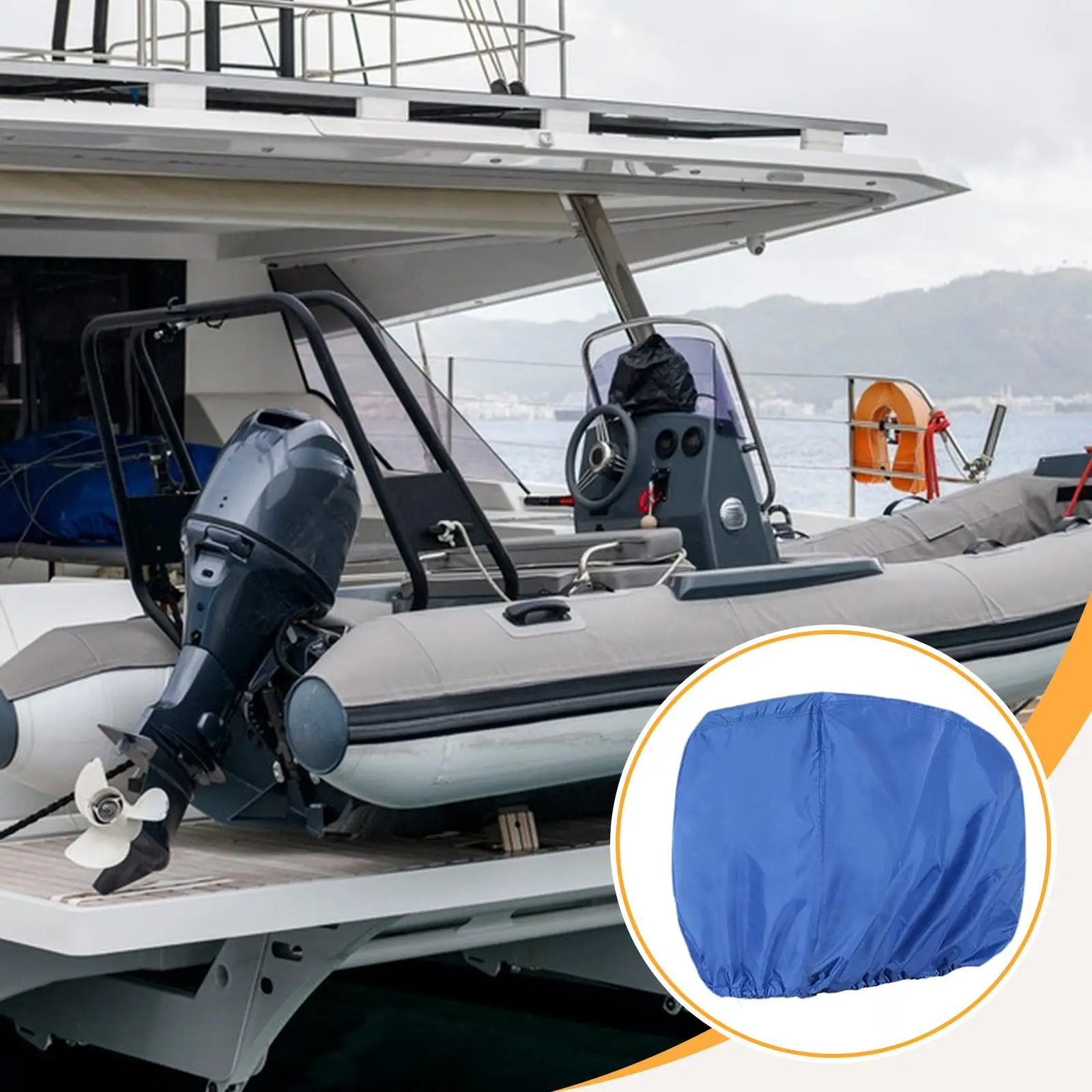 Boat Motor Cover Outboard Boat Engine Hood Cover 210D Oxford cloth Waterproof Windproof Protective Cover Motor Engine Half Cover