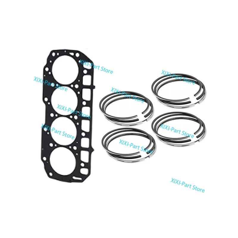 

For Yanmar 4TNE98 Cylinder Head Gasket Piston Ring 98mm STD 98*2HK+2+3mm Overhaul Rebuild Kit Engine Parts
