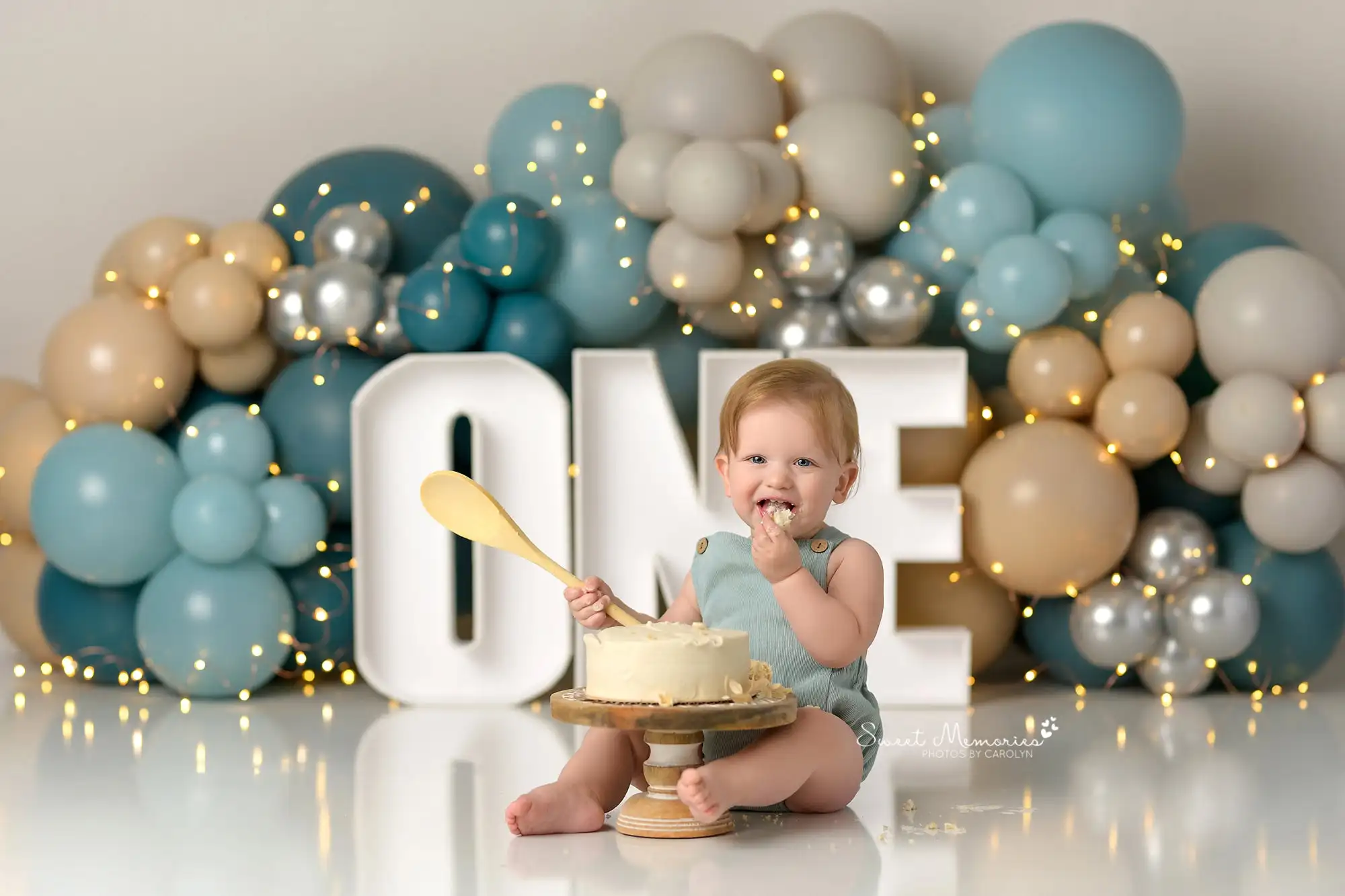 Teal Large ONE Birthday Backdrop Balloon Arch Kids Baby Cake Smash Photography Props Boys 1st Birthday Party Backgrounds