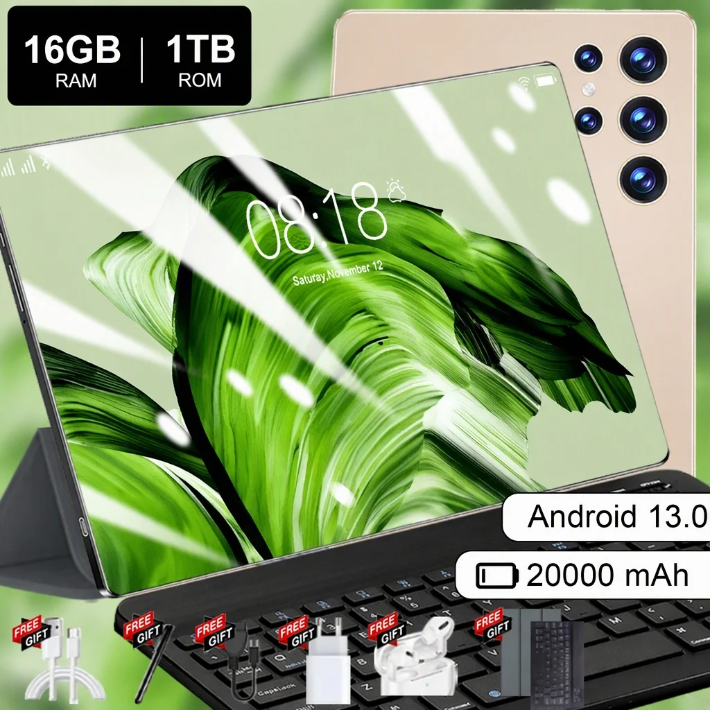 Tableta Android 2026 Pantalla Grande de 10,36 Pulgadas Batería de 20000mAh Almacenamiento de 16GB+1TB Procesador de 14 Núcleos Android 13.0