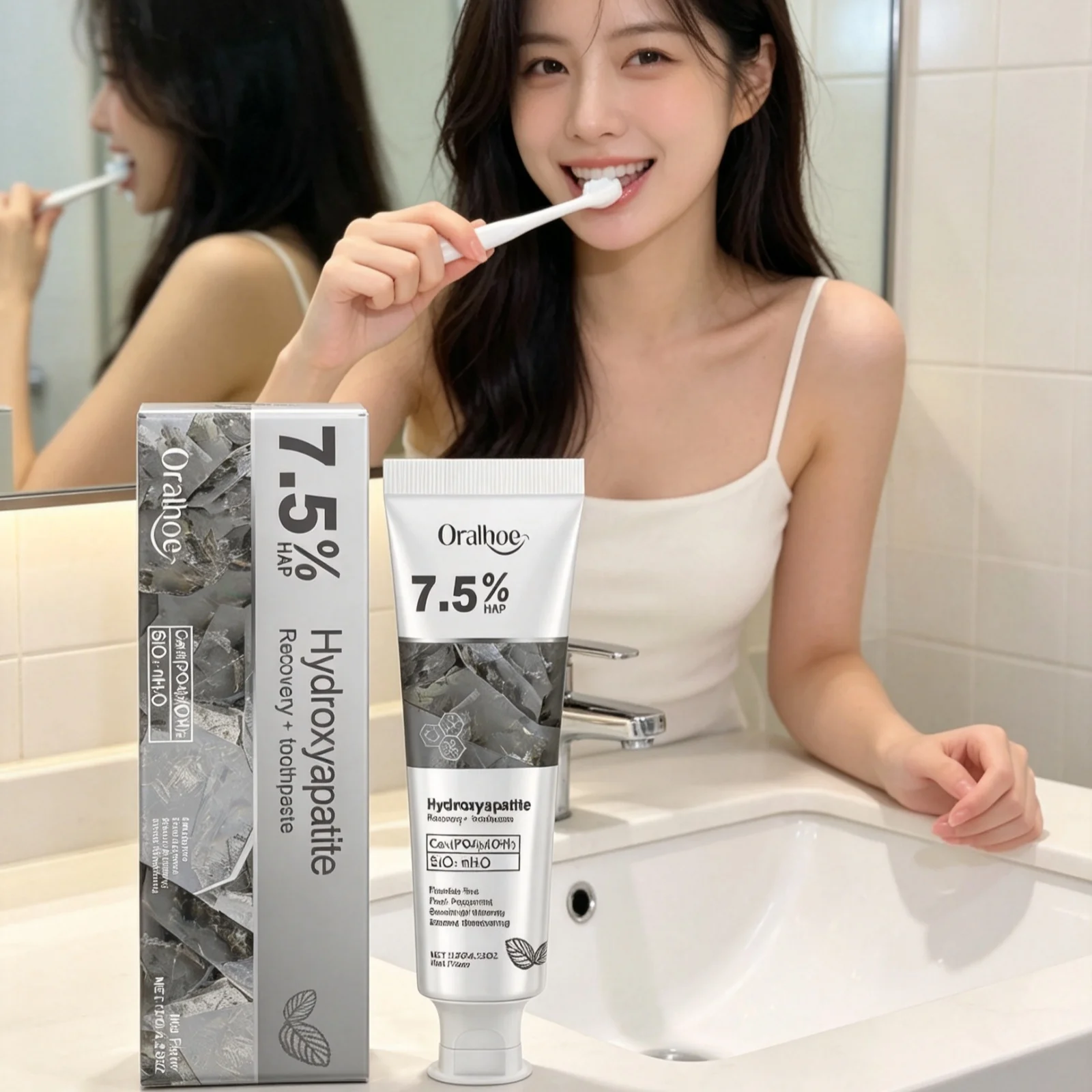 Oralhoe Hydroxyapatite Toothpaste Gentle Non Irritating Clean Teeth Long Lasting Fresh Breath Brighten Teeth Gum Care Toothpaste