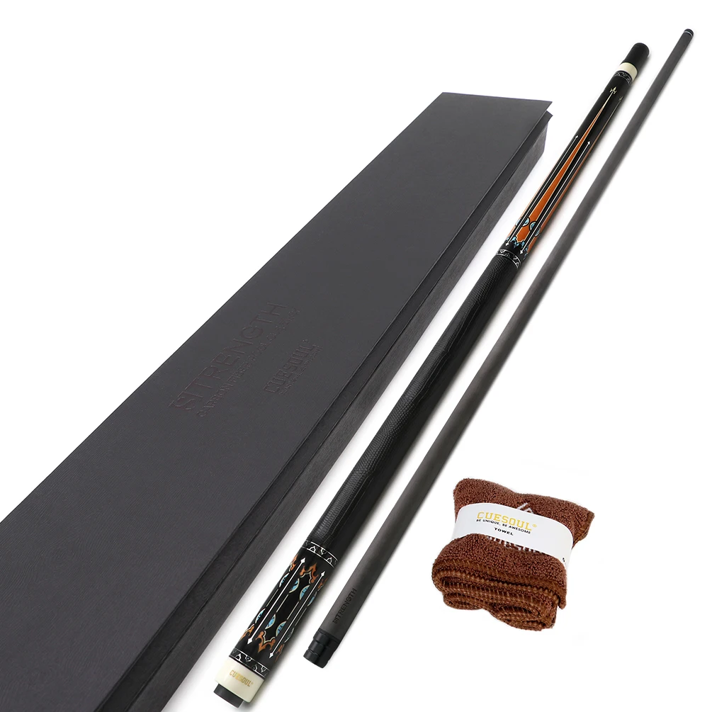 

CUESOUL STRENGTH Carbon Fiber 58'' 19oz Pool Cue Stick with12.5mm Cue Tip-King