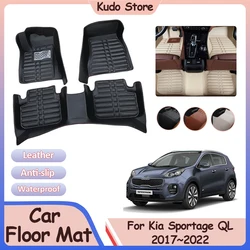 Car Floor Mat for Kia Sportage 4 QL 2017~2022 2018 2019 Custom Foot Parts Pad Leather Panel Liner Carpet Rug Interior Accessorie