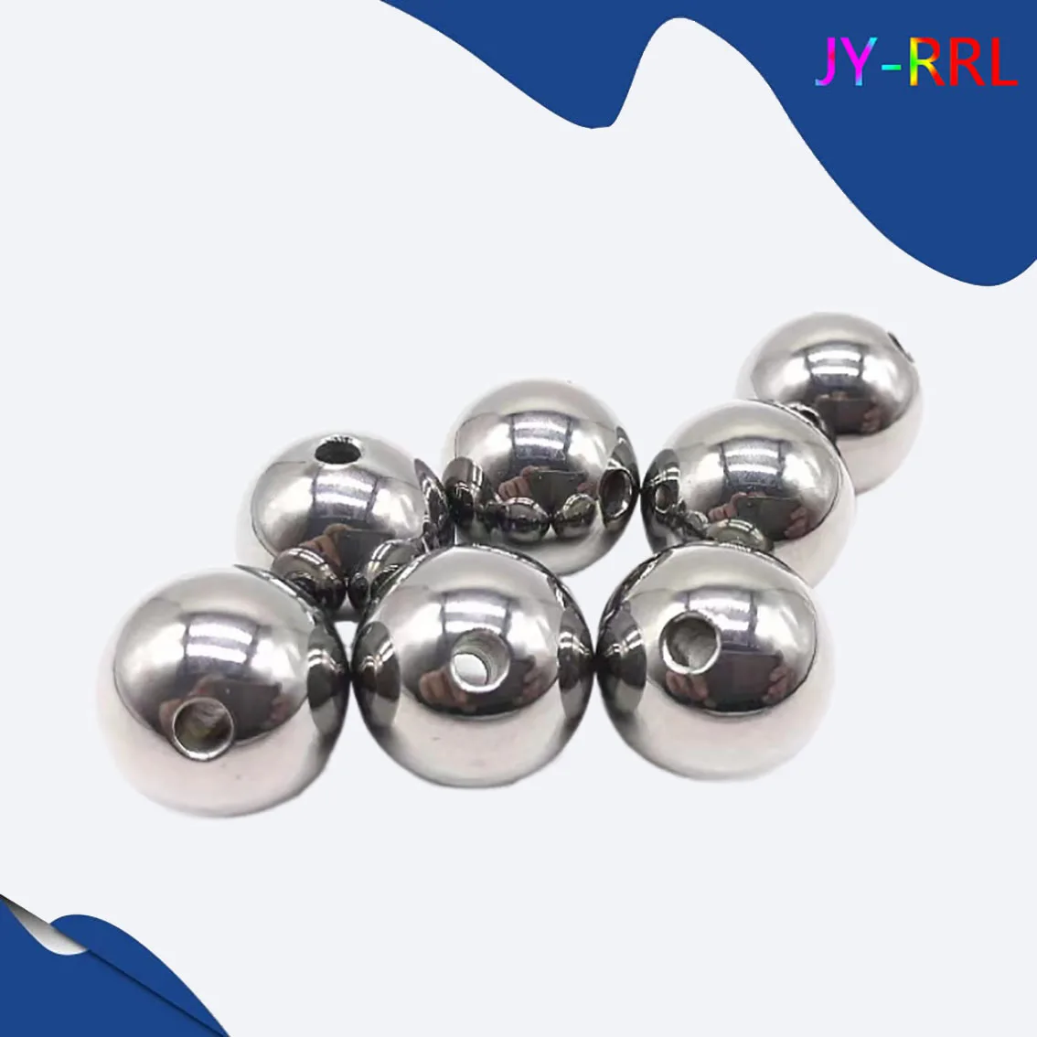 

1Pcs 14mm-60mm Stainless Steel Ball Through Mail Eye Loose Bead DIY Accessories Perforation Drilling Solid Steel Ball