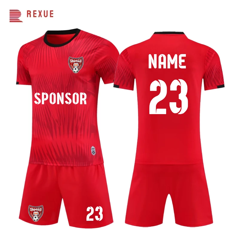 Wholesale Soccer Uniform Set School Team Competition Adults 26/27 Football Clothing Custom Printed Soccer Competition Outfit