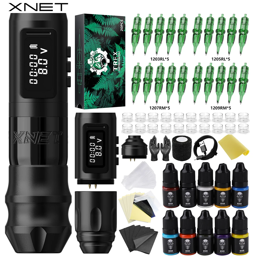 

XNET Claws Professional Wireless Tattoo Machine Kit 4.0/5.0mm Stroke Rotary Pen with Powerful Brushless Motor For Tattoo Art