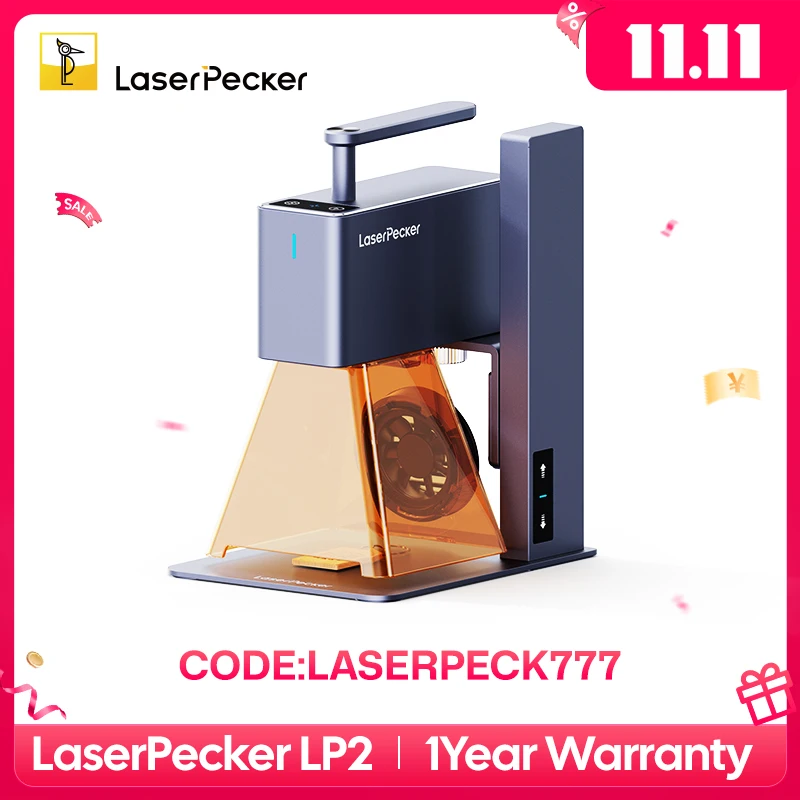 

Лазерный гравер LaserPecker 2, портативный аппарат для гравировки дерева, принтер для печати логотипа «сделай сам», устройство для резки дерева