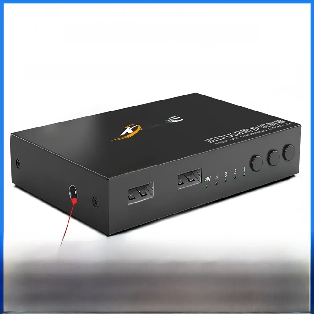 KCEVE 4-portowy synchronizator USB, 4 wejścia 2 wyjścia USB2.0 klawiatura mysz kontroler synchroniczny przełącznik KVM ze stopu aluminium dla Windows — zdjęcie produktu 7
