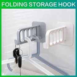 Folding Wall Hanger Hook for Bedroom Kitchen Room Clothes Self-adhesive Wall Mounted Hooks Hanging Rack Storage Keys Holder