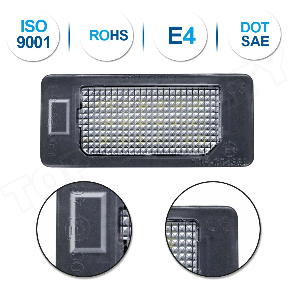 2PCS For Fiat 500X 2014 2015 2016 2017 2018 2019 Rear LED License Number Plate Light Lamp Canbus No Error