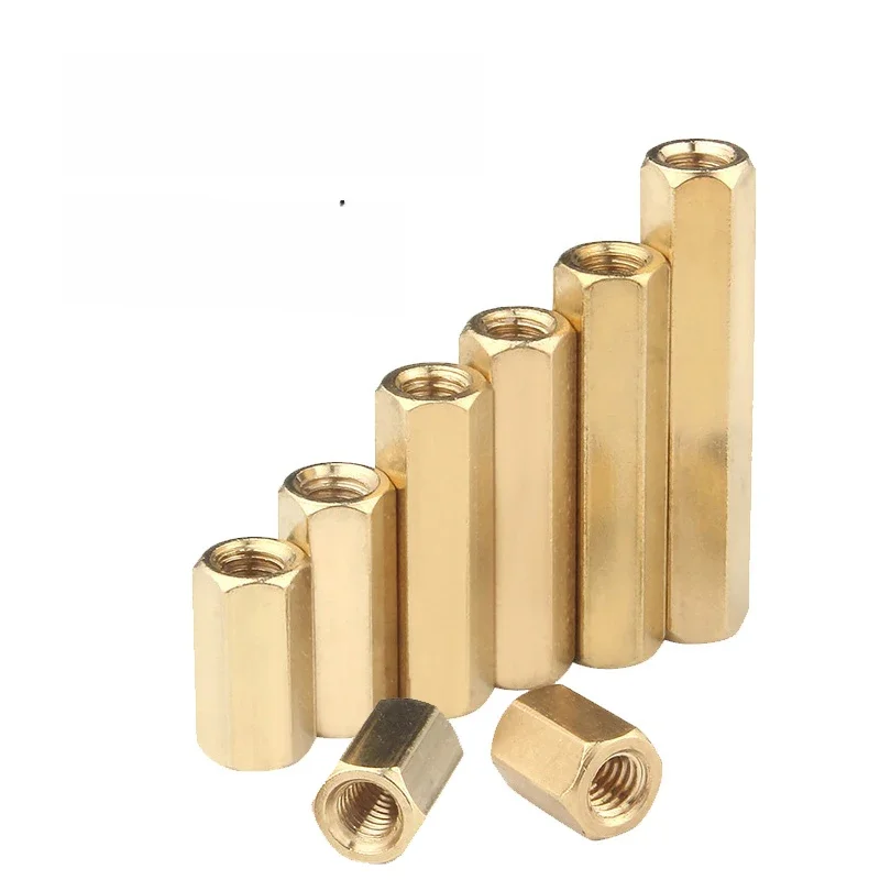 10 pièces/lot hexagone femelle à femelle M2 M2.5 M3 M4 M5 entretoise en laiton goujon Hexagonal entretoise vis piliers creux