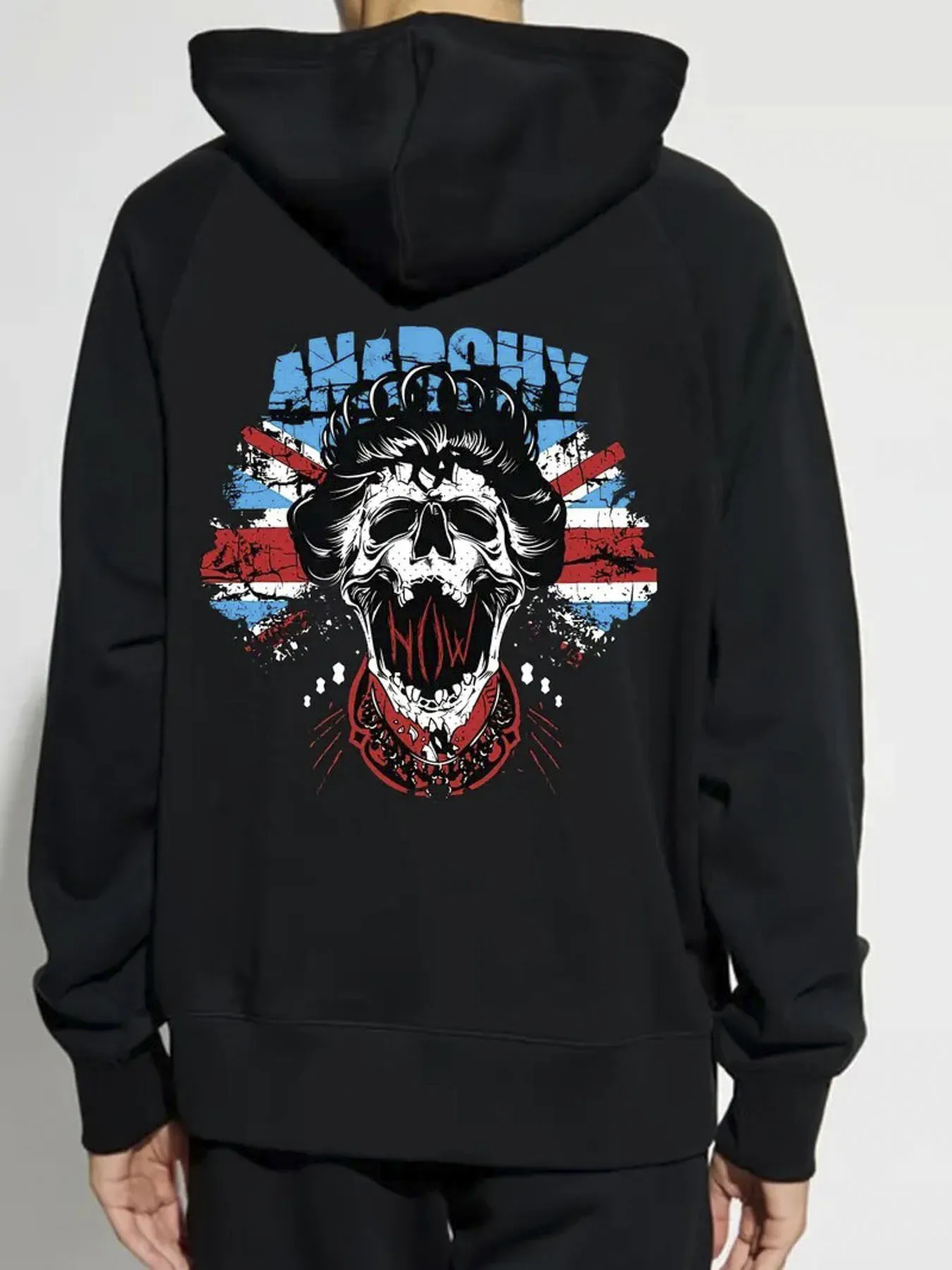 

Men's Heavyweight Punk Rock Hoodie Graphic Sweatshirt with Skull Kangaroo Pocket Drawstring Hood Streetwear Pullover