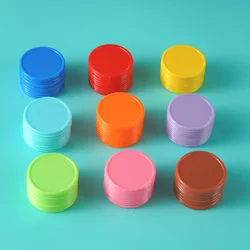 Jetons de Poker en plastique blanc, 100 pièces, jetons de comptage pour jeu de Bingo, jeux de société, activité mathématique fuchsia