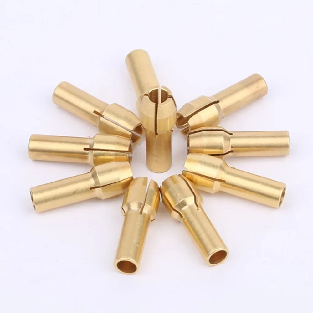 DRELD 10 sztuk 3.2mm Mini uchwyt wiertarski Adapter do Dremel Mini uchwyt wiertarski Adapter mosiądz zbierać na obrotowe narzędzie elektryczne akcesoria — zdjęcie 2