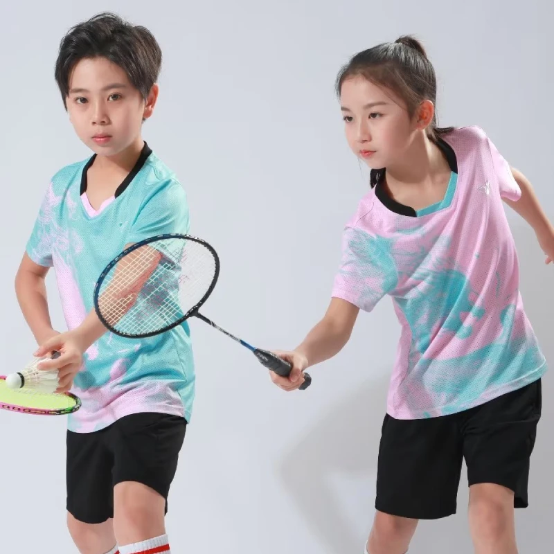 Dzieci tenis stołowy Ping Pong Badminton Shirt ćwiczenia odzież sportowa wysokiej jakości