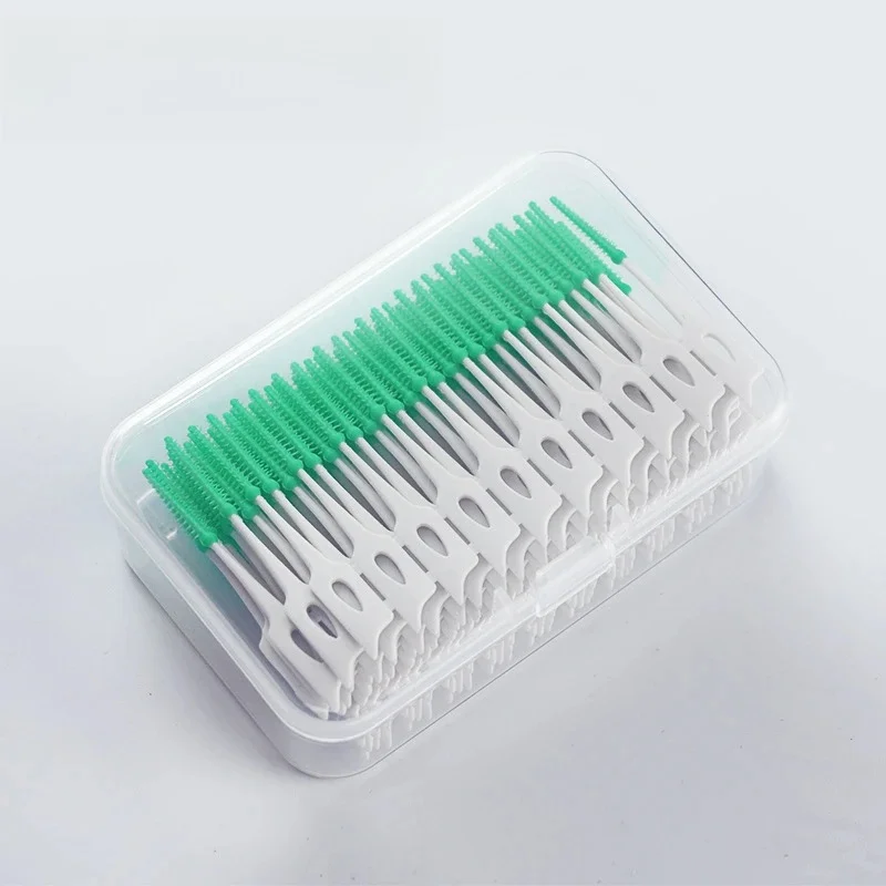 Brosses interdentaires en Silicone, 200/20 pièces, cure-dents dentaires entre les dents, cure-dents en Silicone avec fil, outils de nettoyage buccal