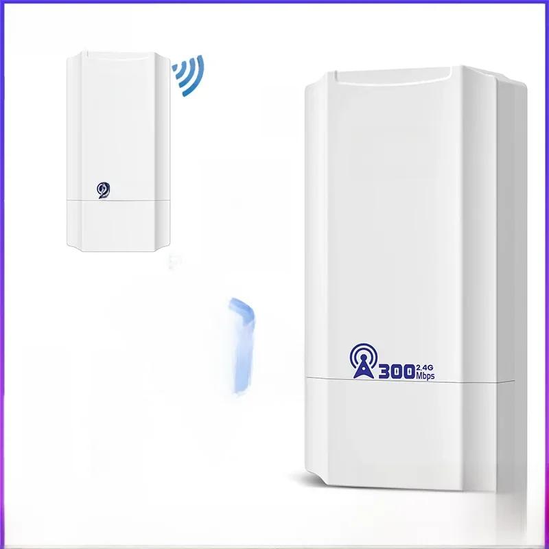 KuWFi 300 Mbit/s CPE-Brücke für den Außenbereich, 2,4 GHz, kabelloses WLAN-Signal, PTP, PTMP,
