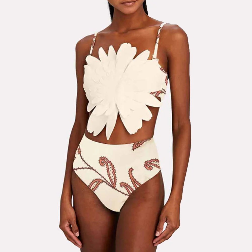 Maillot de bain blanc rétro pour femmes, bikini sexy, vêtements de plage de vacances, vêtements de plage de créateur, vêtements de surf vintage d\'été