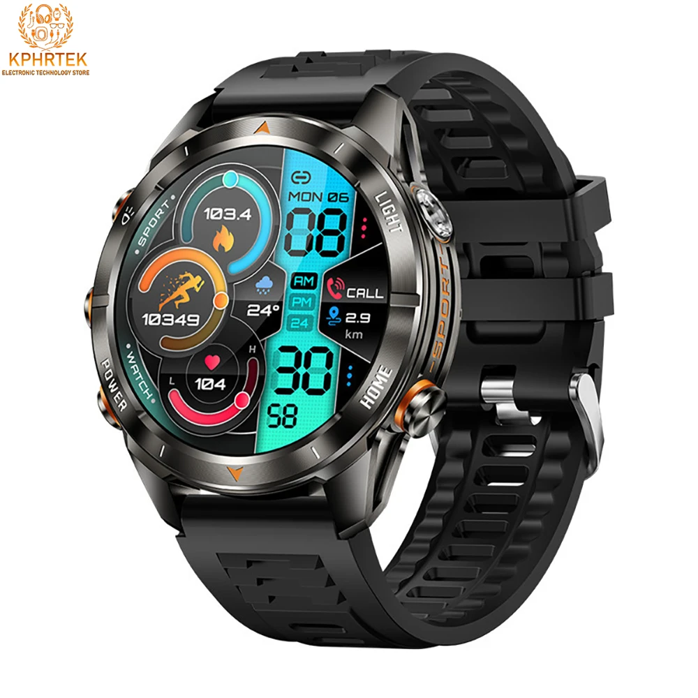 

KT80 умные часы 3ATM водонепроницаемые Bluetooth спортивные часы с полным 1,53-дюймовым фонариком с сенсорным экраном