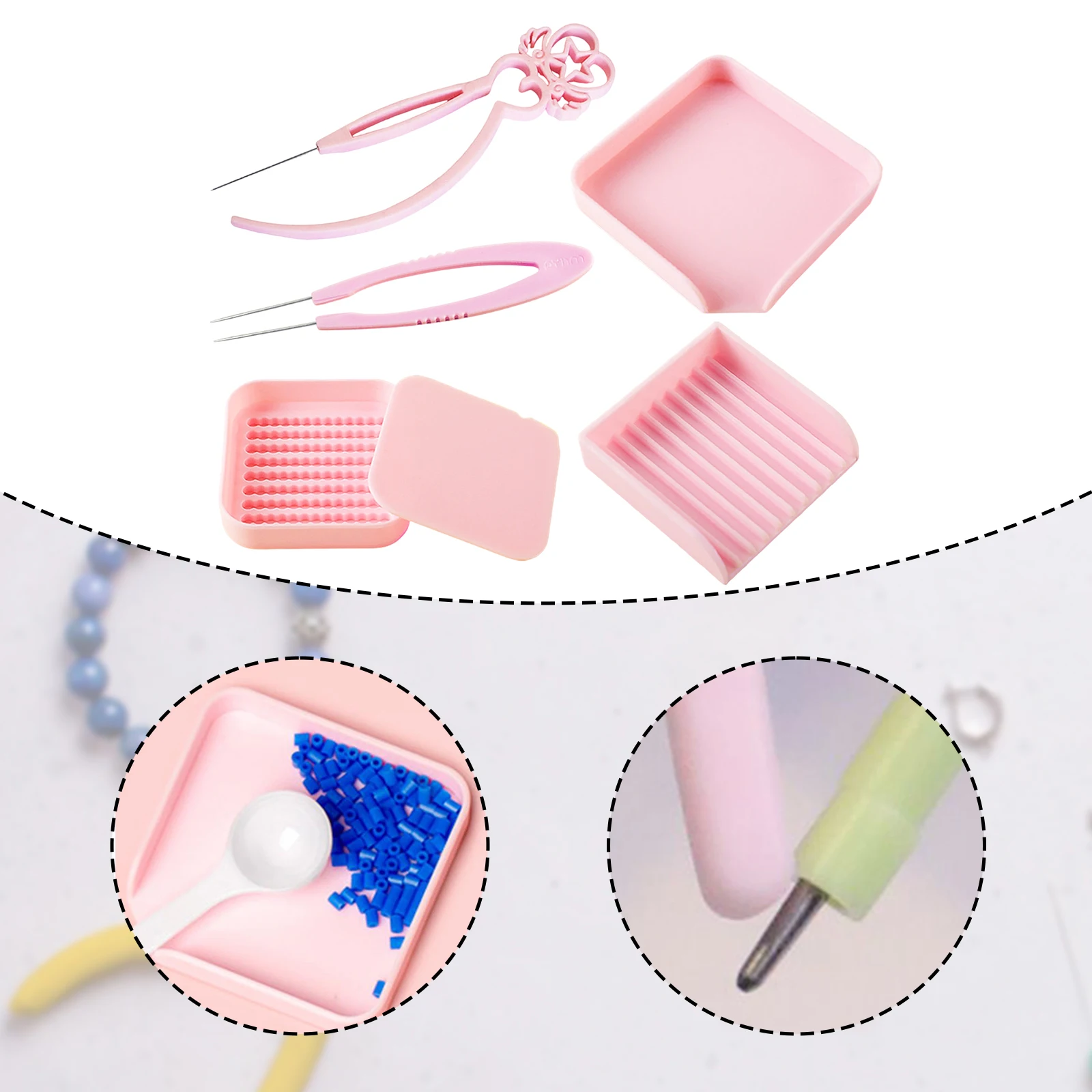 2.6mm Mini Fuse Beads Picking Tray Resistant Perler Bead Tool Kit Scoop Crafting Arts Crafts Beading Tool Diy Accessories