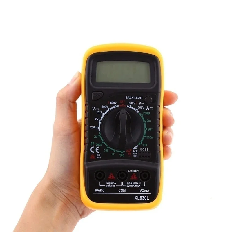 XL830 Professionelles multitest-Digitalmultimeter mit Piepton, LED, Spannung, Strom, Durchgang, Batterie, Widerstand, tragbar